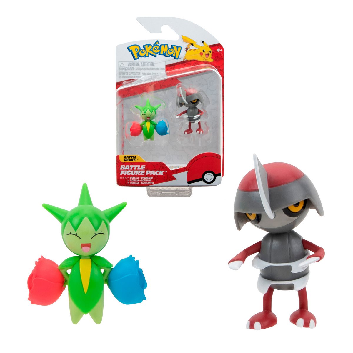 Figura Pokemon Battle Figure Roselia y Pawniard