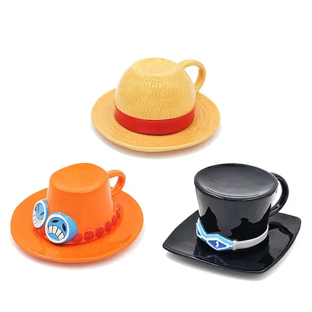 Taza One Piece Sombrero Con Plato (Sabo)