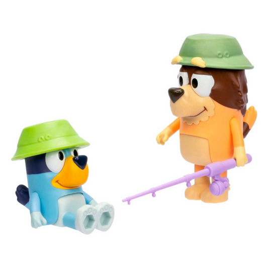 Bluey Set 2 Figuras - Pescando con el abuelo