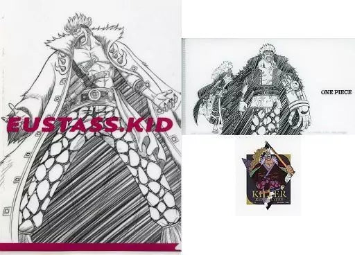Ichiban Kuji ONE PIECE: Carpeta de plástico transparente A4 con Sticker y Estuche para mascarilla - Eustass Kid