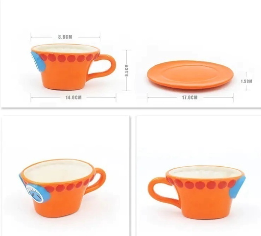 Taza One Piece Sombrero Con Plato (Ace)